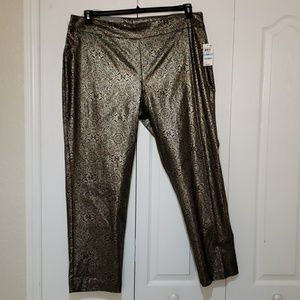20W gold and black metallic pants
